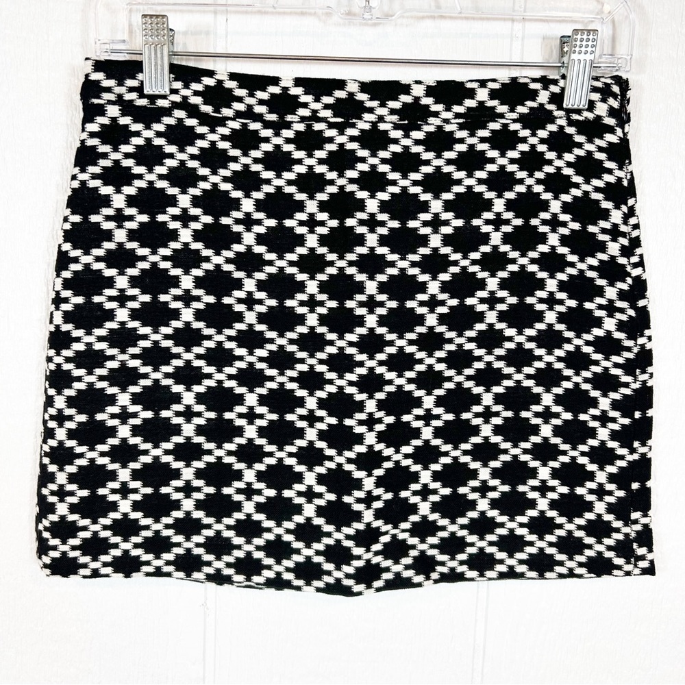Mango Black and White Mini Skirt Size 2